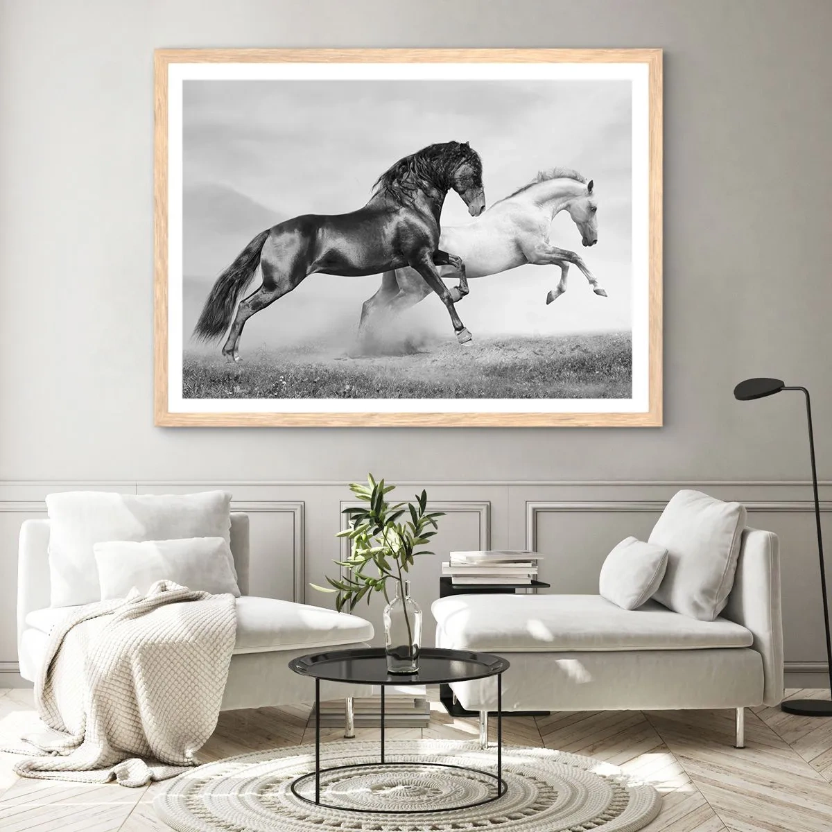 Poszter világos tölgy keretben - Angyalok és démonok - 100x70 cm