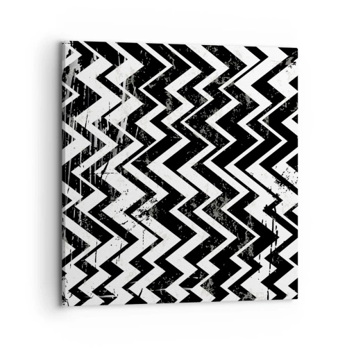 Vászonkép - Zyg-fehér, zag-fekete - 70x70 cm