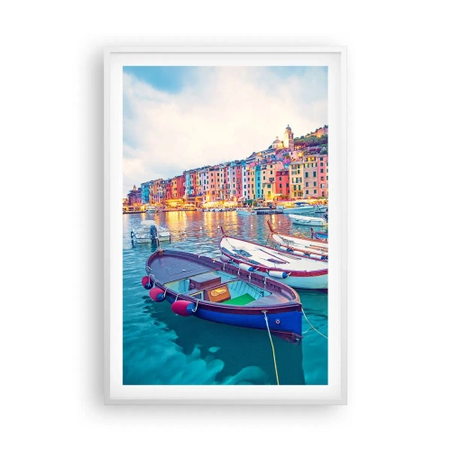 Poszter fekete keretben - Színes este a kikötőben - 61x91 cm