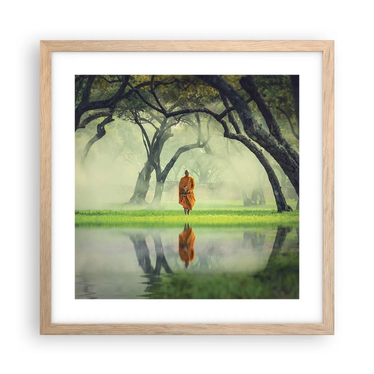 Poszter világos tölgy keretben - Útban a megvilágosodás felé - 40x40 cm