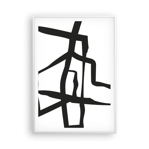 Poszter fekete keretben - Fekete-fehér konstrukció - 70x100 cm
