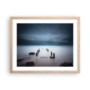 Poszter világos tölgy keretben - Töprengő tó - 50x40 cm