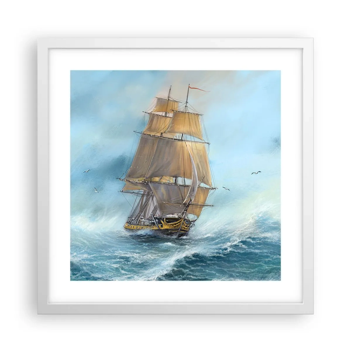 Poszter fekete keretben - A hullámok hullámzása - 40x40 cm