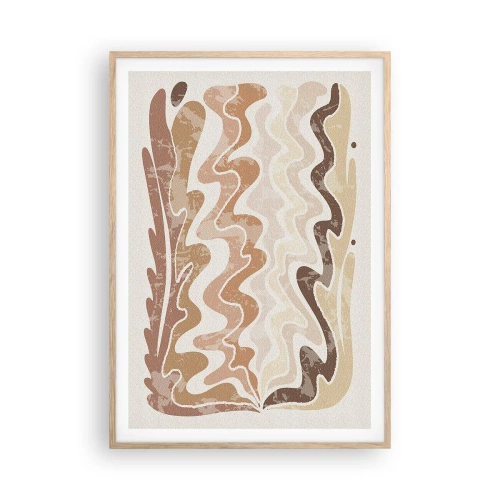 Poszter világos tölgy keretben - Jó energia - jó érzelmek - 70x100 cm