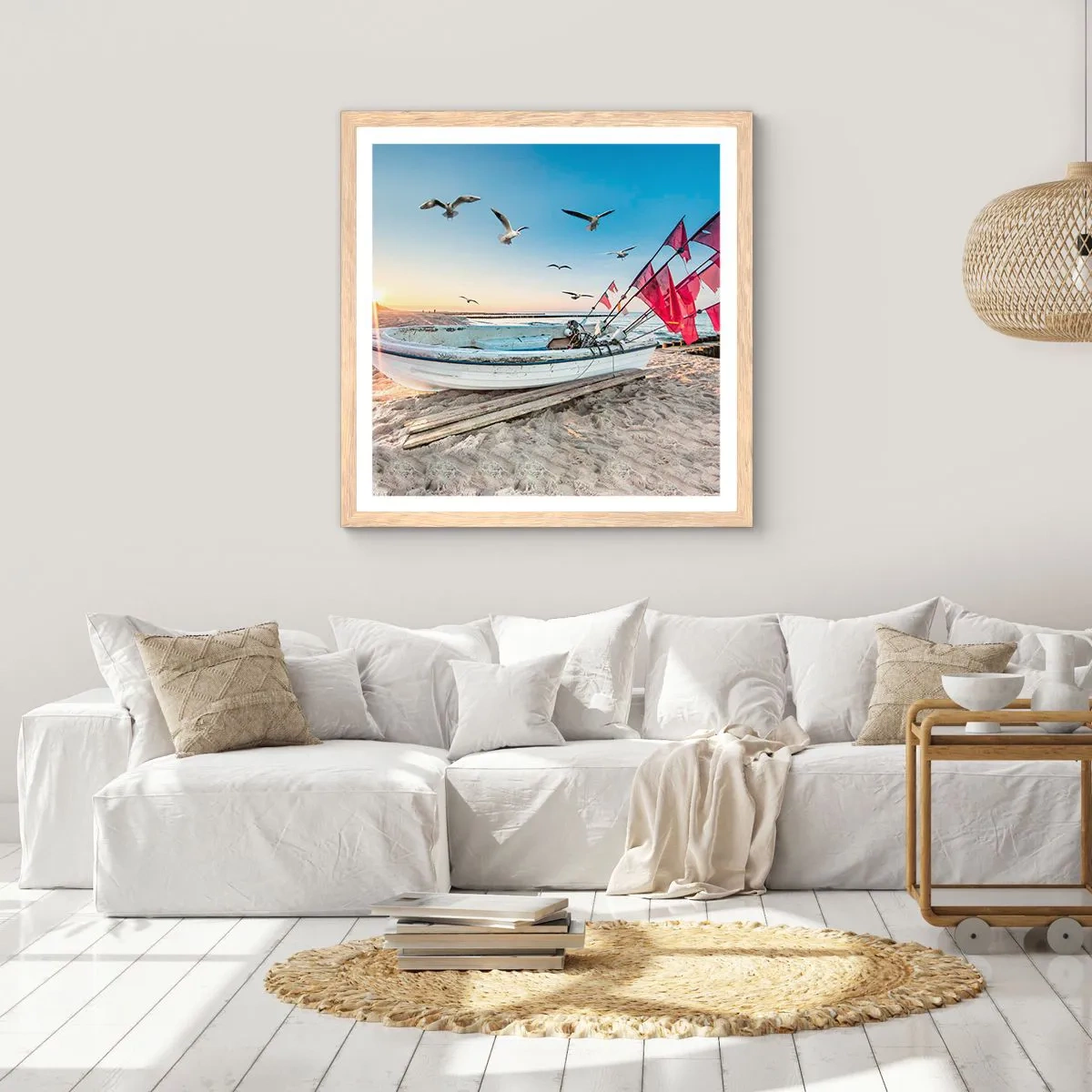 Poszter világos tölgy keretben - Megérdemelt pihenés - 60x60 cm