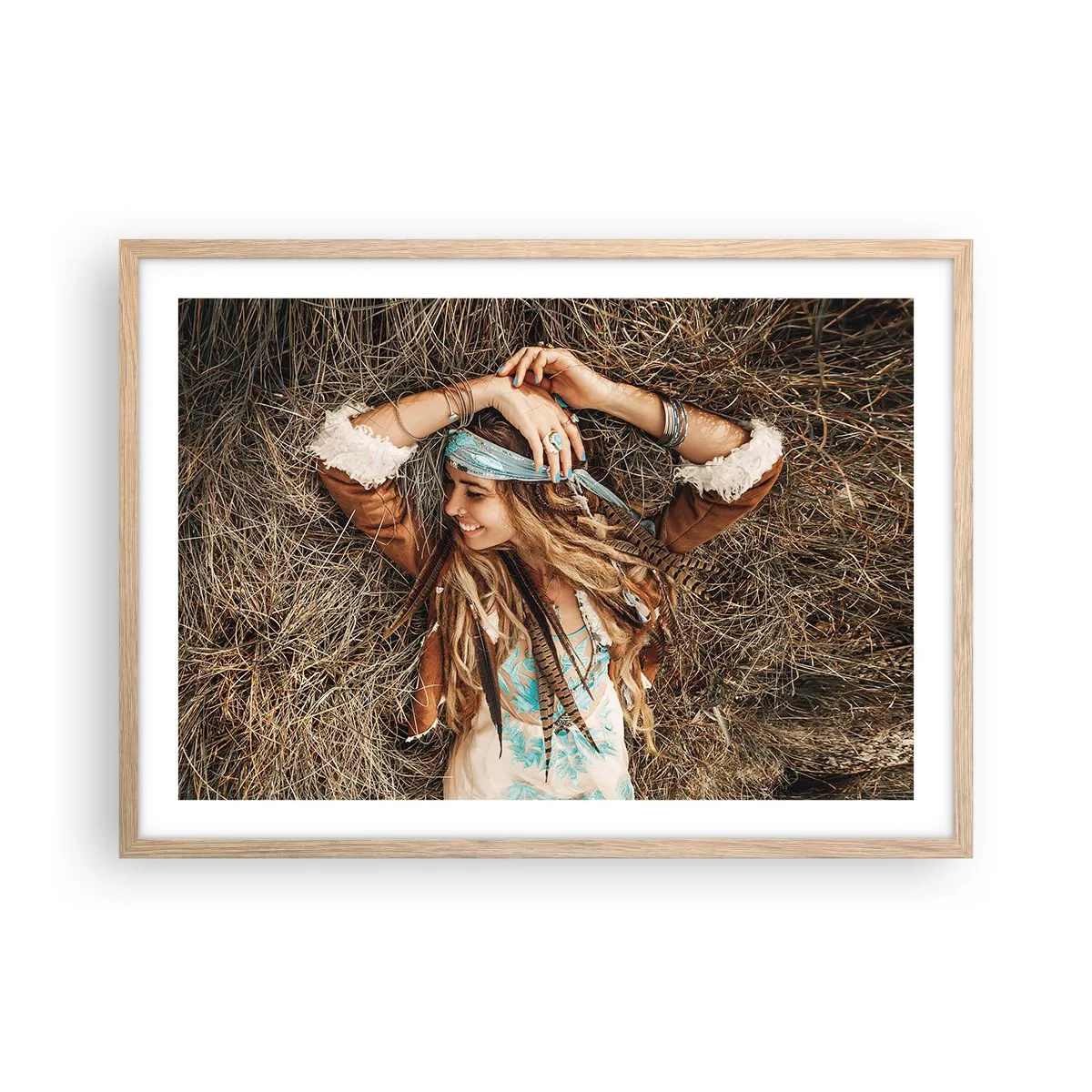 Poszter világos tölgy keretben - Útban a szerelem nyara felé - 70x50 cm