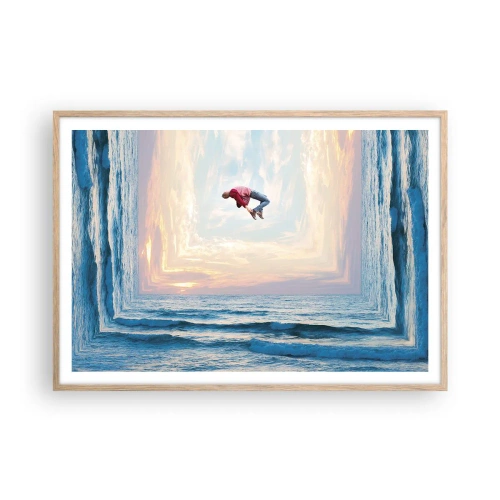 Poszter világos tölgy keretben - Egy másik dimenzióba - 100x70 cm