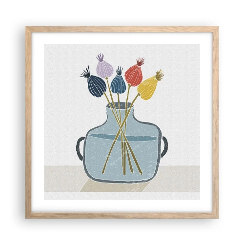 Poszter világos tölgy keretben - Mint egy mákszem - 50x50 cm