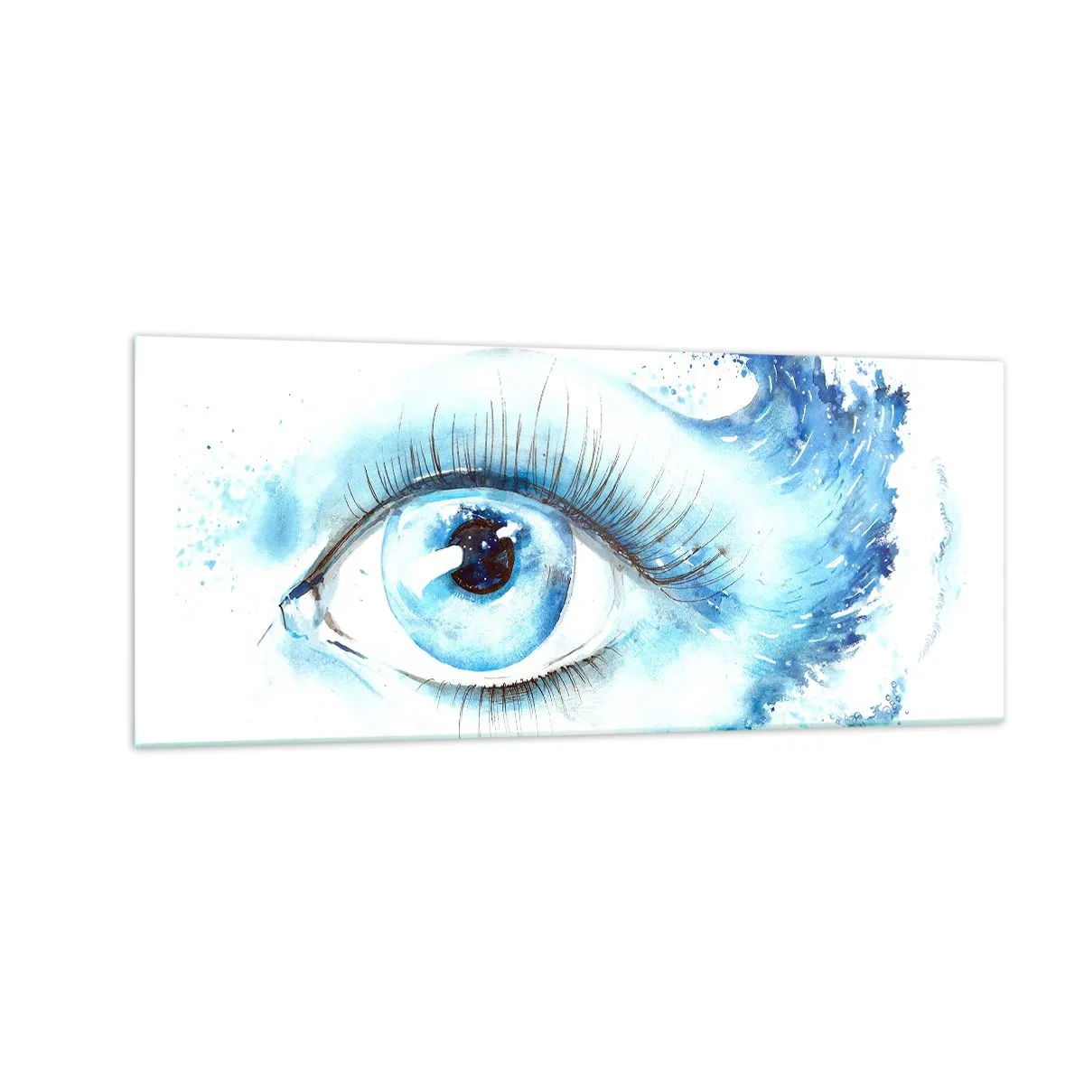 Üveg kép - Elmerülni a tekintet kékjében - 100x40 cm