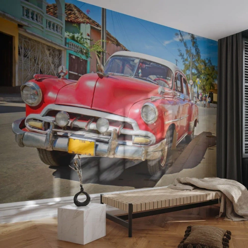 Fotótapéta Premium Sand - Még csak a Kubában - Autóipari, Antik autó, Építészet - 350x256 cm