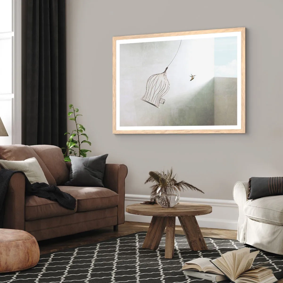 Poszter világos tölgy keretben - Az elememen - 91x61 cm