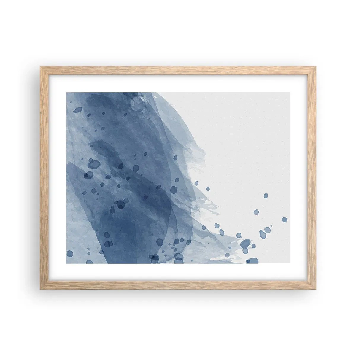Poszter világos tölgy keretben - Kék tüll - 50x40 cm