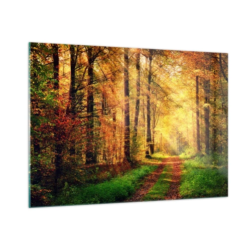 Üveg kép - Erdei, arany csend - 100x70 cm