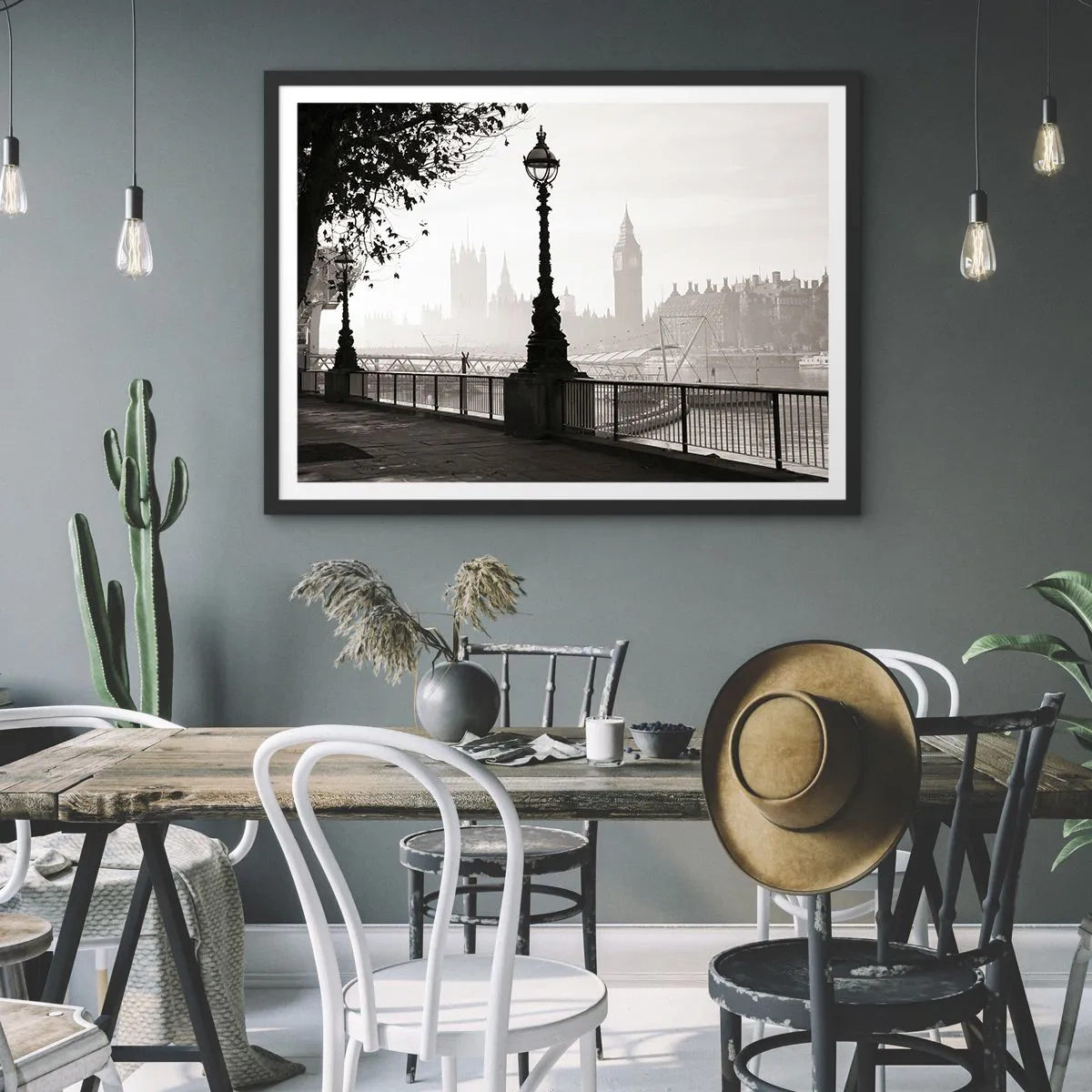 Poszter fehér keretben - Londoni reggel - 70x50 cm