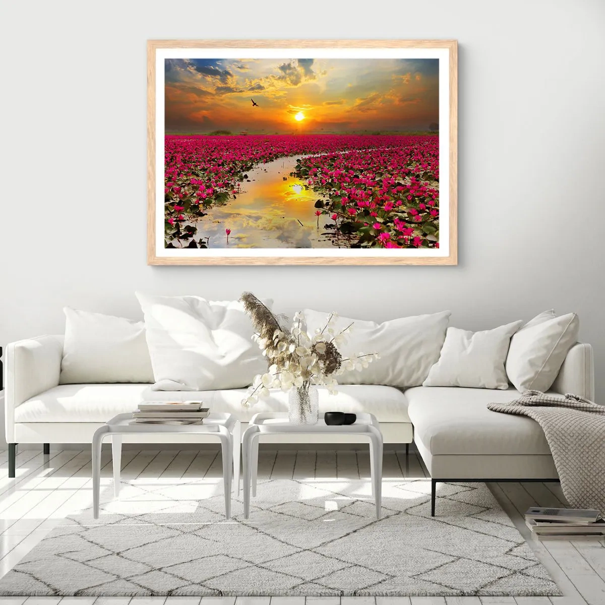 Poszter világos tölgy keretben - A tó titokzatos élete - 100x70 cm