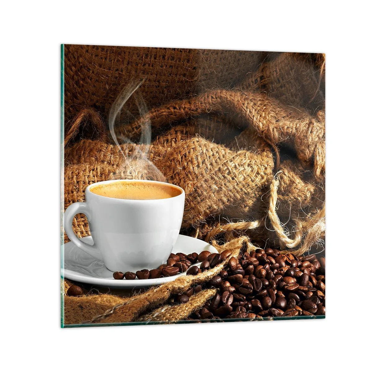Üveg kép - A mokka illata és a mézes folyadék sűrűsége - 60x60 cm