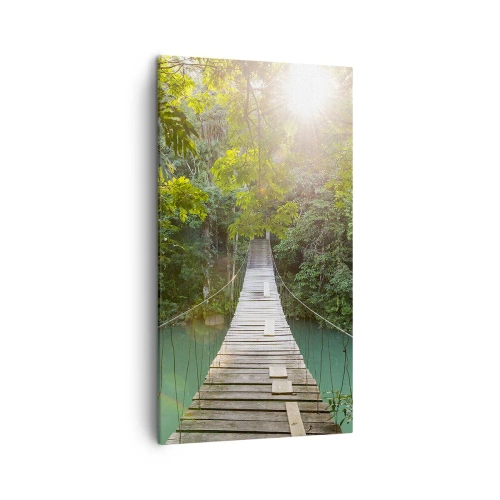 Vászonkép - Az azúrkék vízen át az azúrkék erdőbe - 45x80 cm