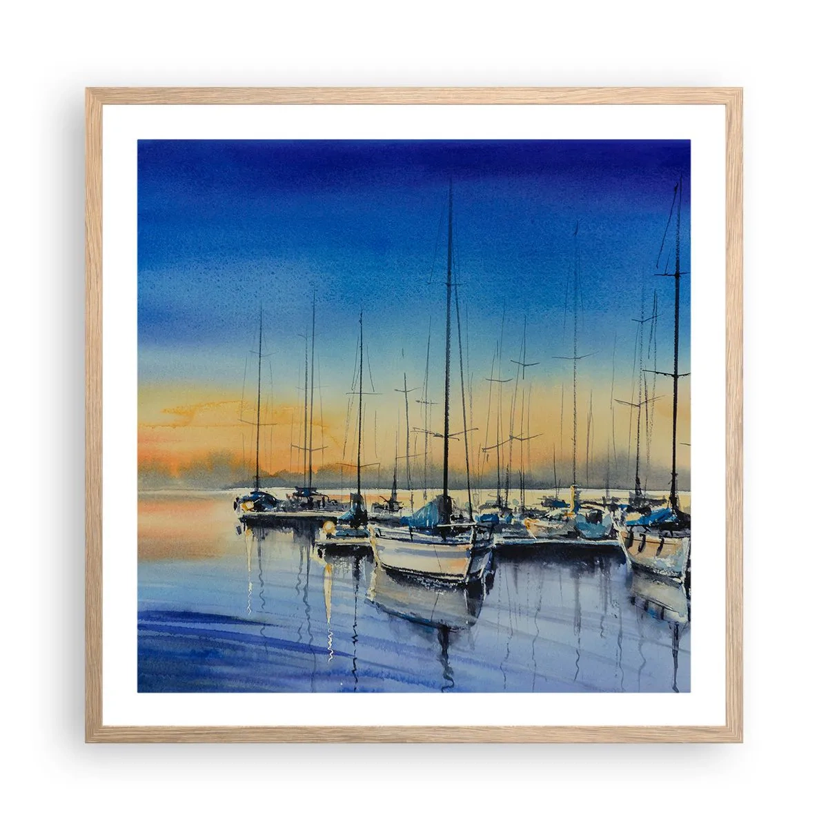 Poszter világos tölgy keretben - Egy szép nap vége - 60x60 cm