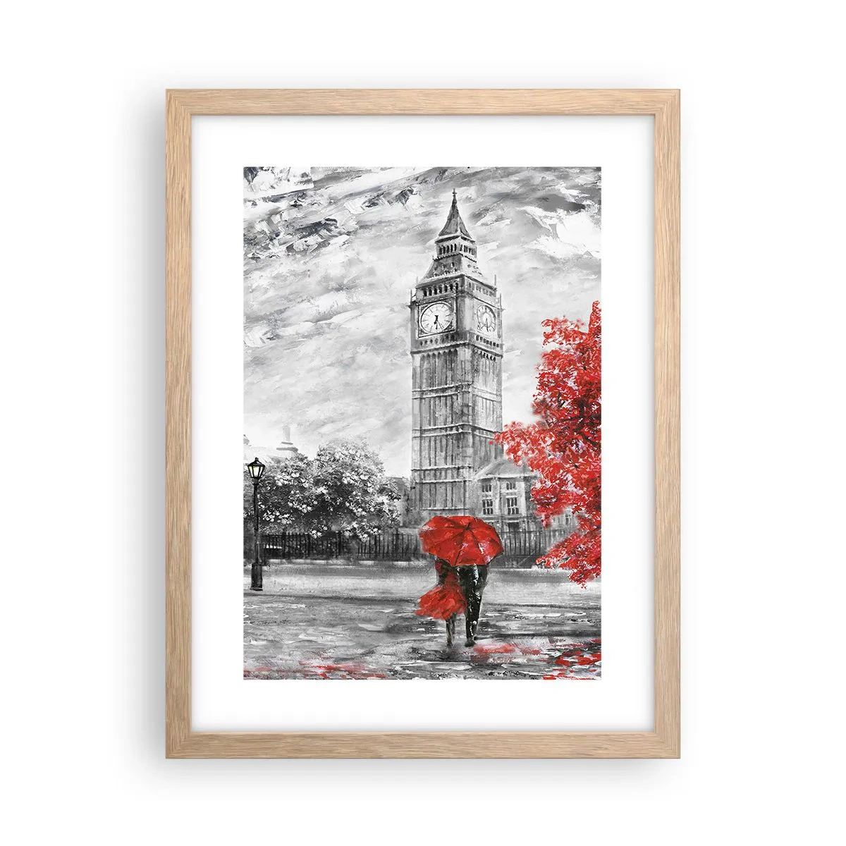 Poszter világos tölgy keretben - Izgalmas nap - 30x40 cm