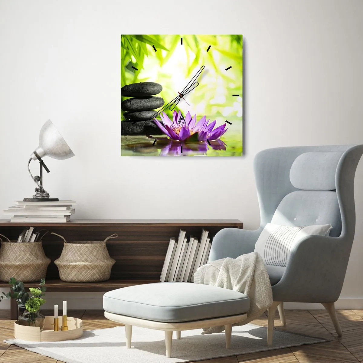 Falióra, Óra - Egy bambusz bokorban - 40x40 cm