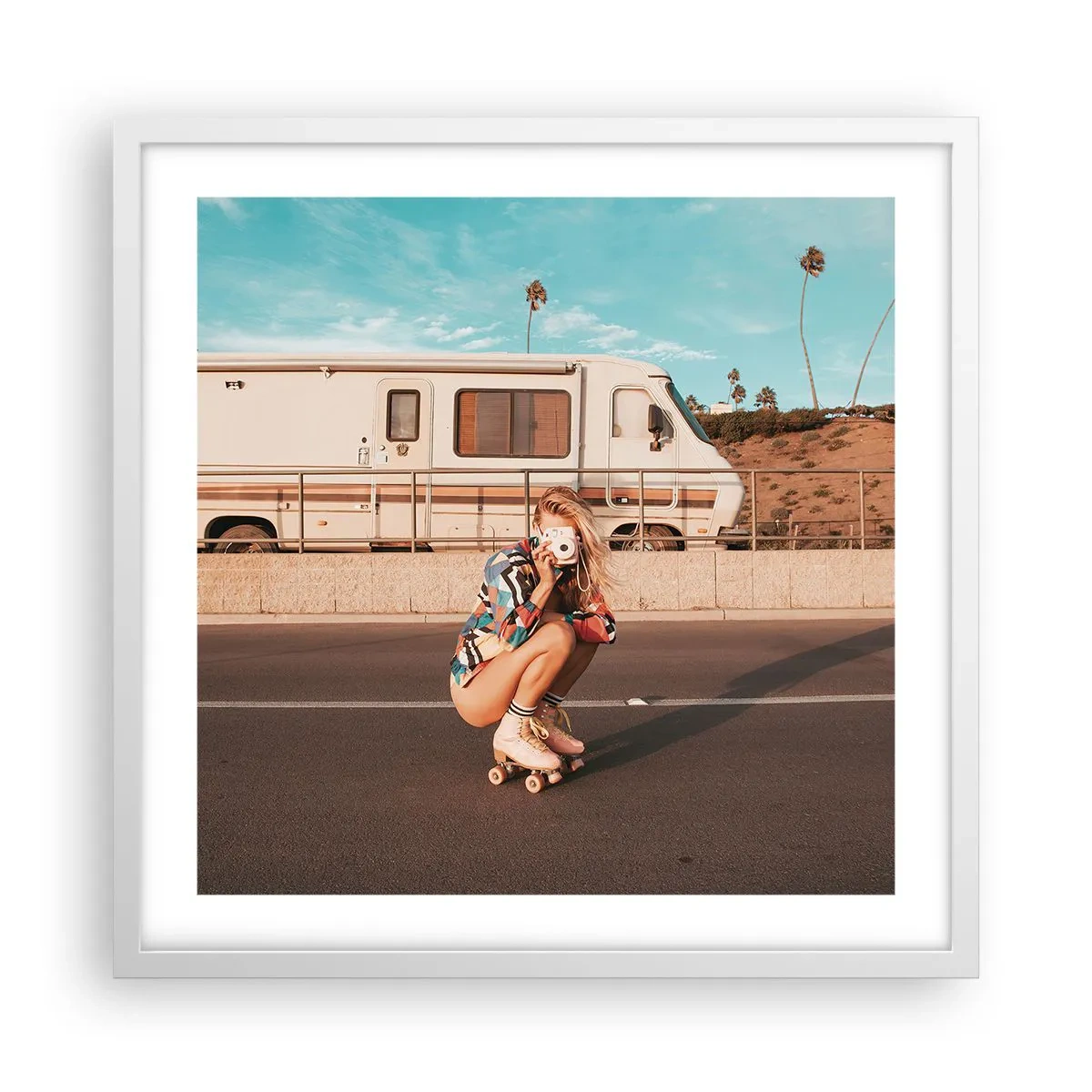 Poszter fekete keretben - Mosolyt kérek! - 50x50 cm