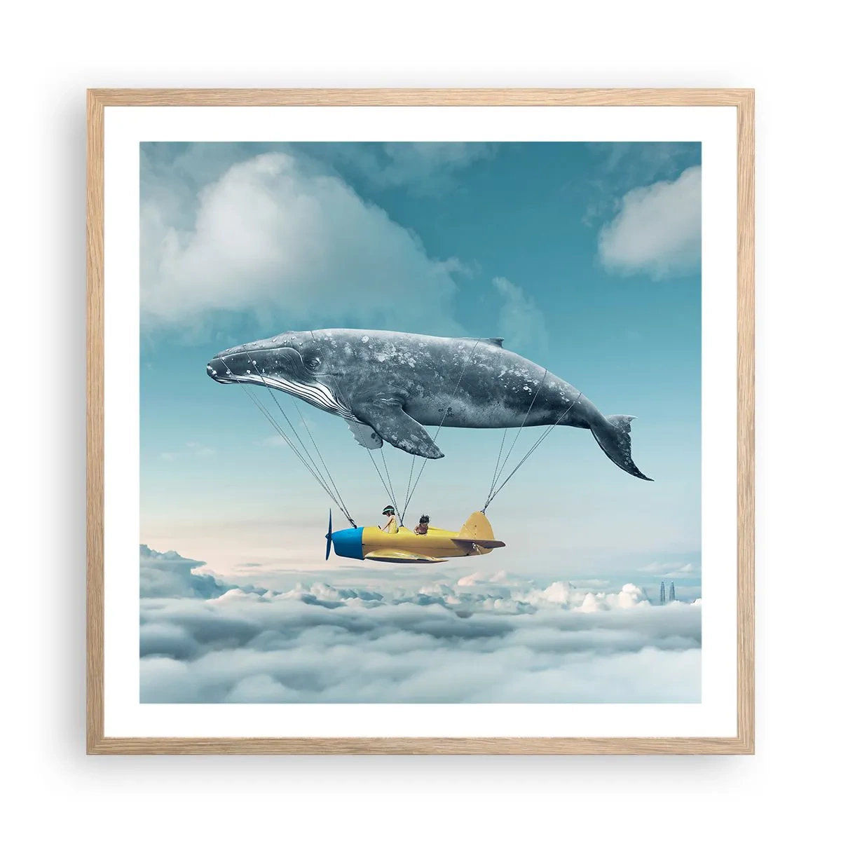 Poszter világos tölgy keretben - Miért is ne? - 60x60 cm