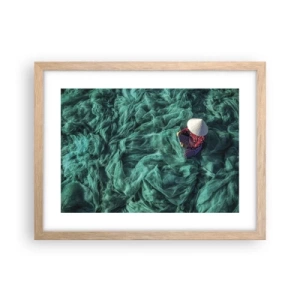 Poszter világos tölgy keretben - A hálók tengerében - 40x30 cm