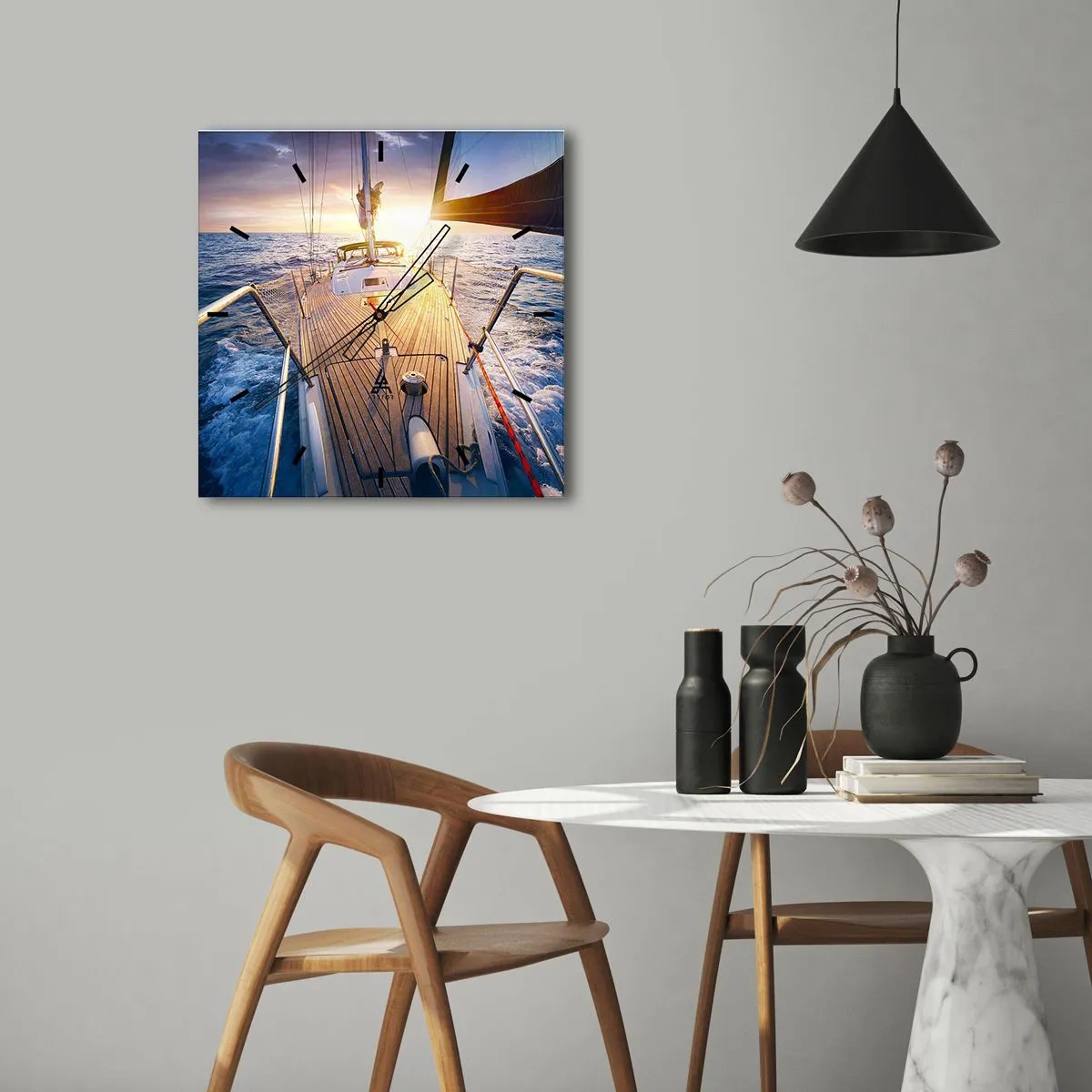 Falióra, Óra - Futás a hullámokon - 30x30 cm