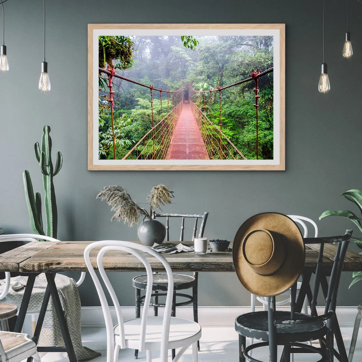 Poszter világos tölgy keretben - A lomkoronák fölé függesztve - 70x50 cm