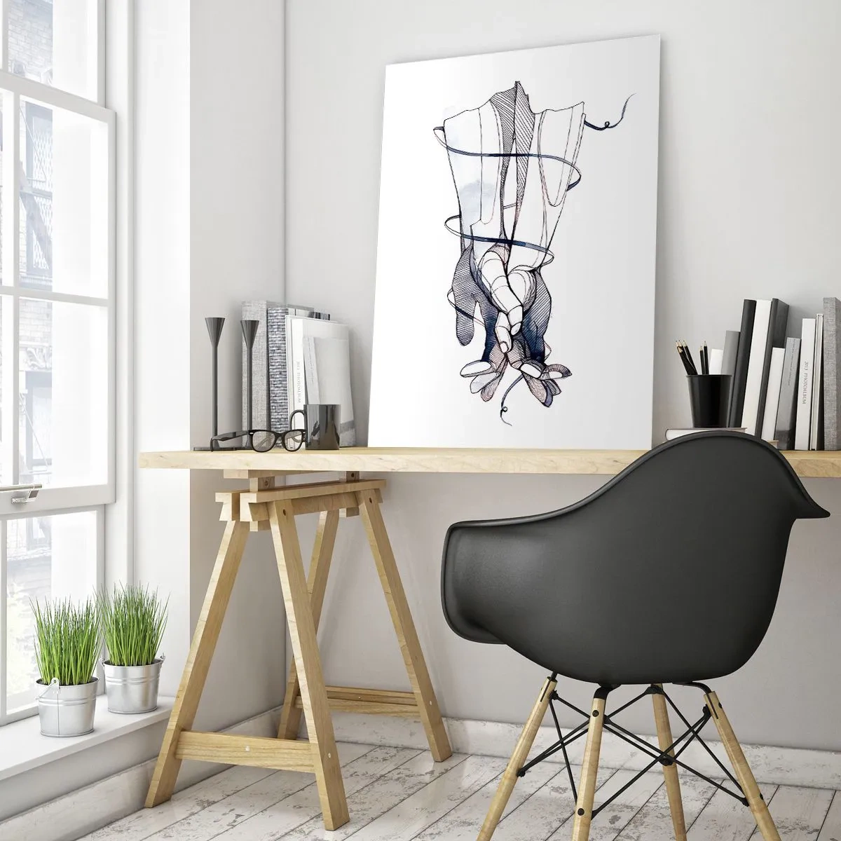 Üveg kép - Érintés tanulmányozása - 80x120 cm