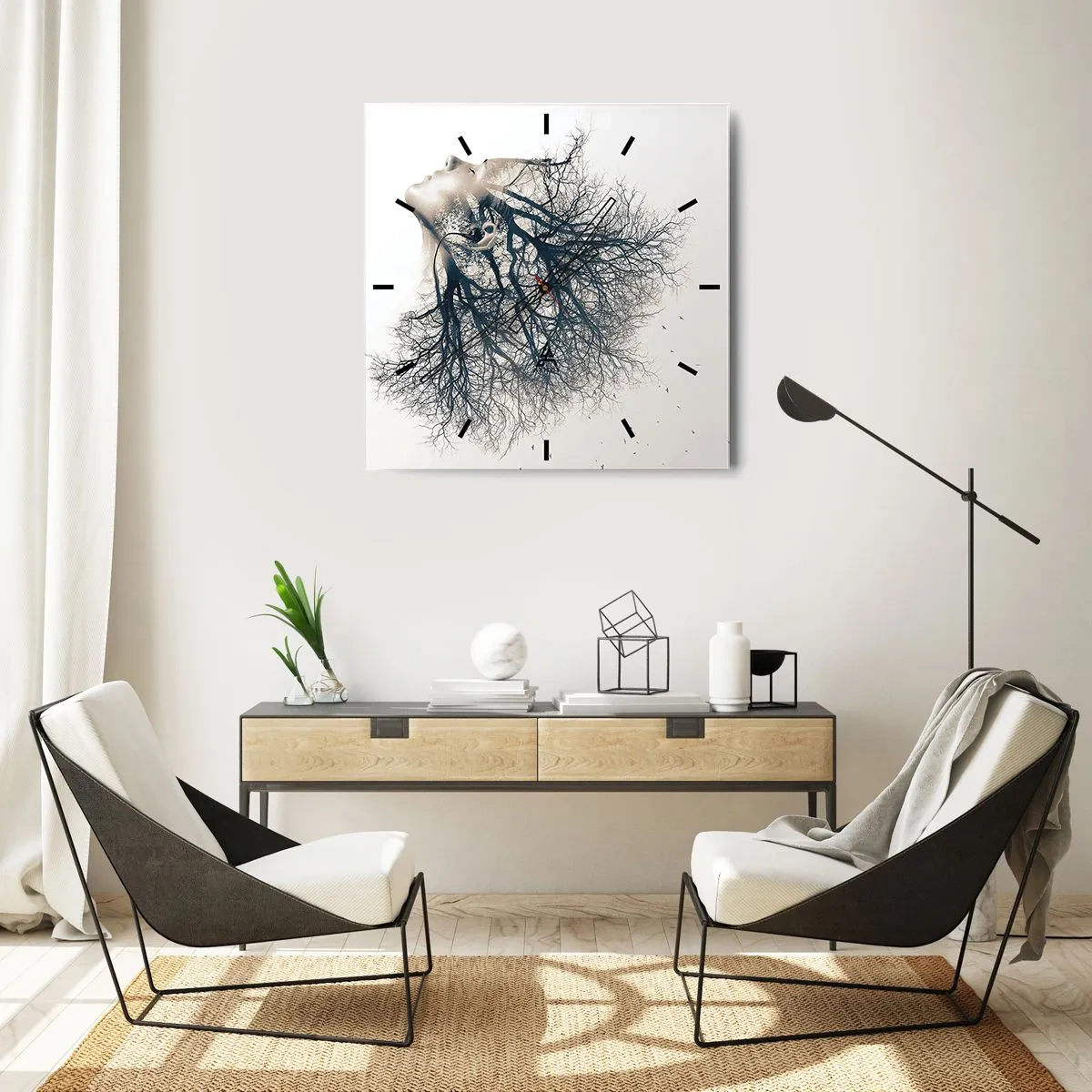 Falióra, Óra - Hallgatva a fa suttogását - 40x40 cm