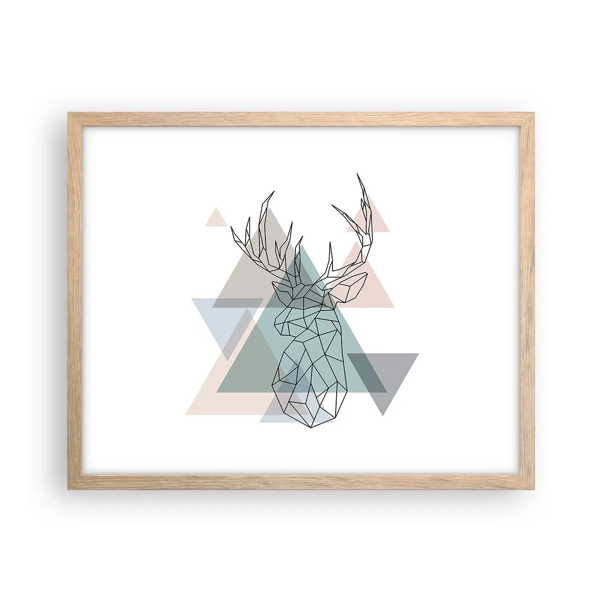 Poszter világos tölgy keretben - Egy geometrikus erdőben - 50x40 cm