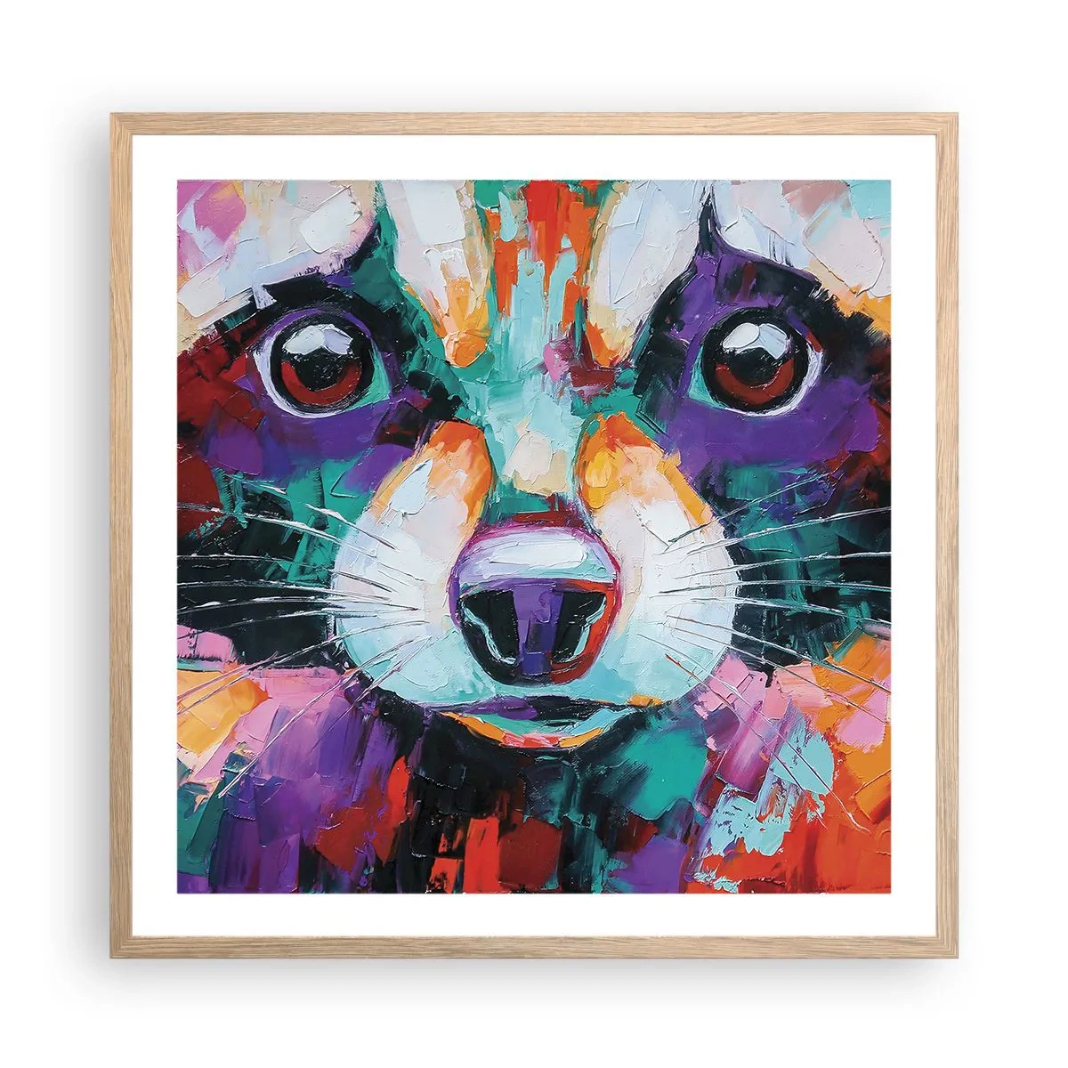 Poszter világos tölgy keretben - Csak jó érzelmek - 60x60 cm