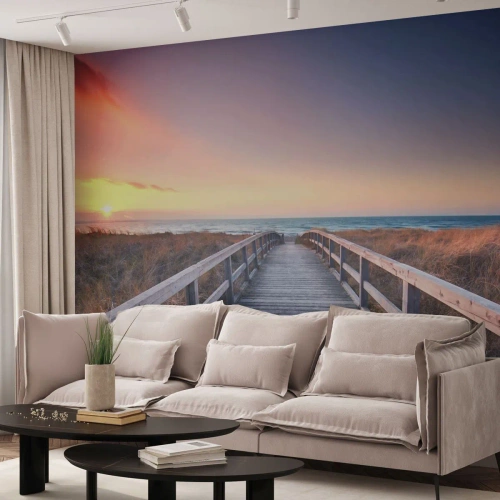 Öntapadós Fotótapéta Deluxe Sticker - Balti esti aurora - Tájkép, Tenger, Dűne - 100x70 cm