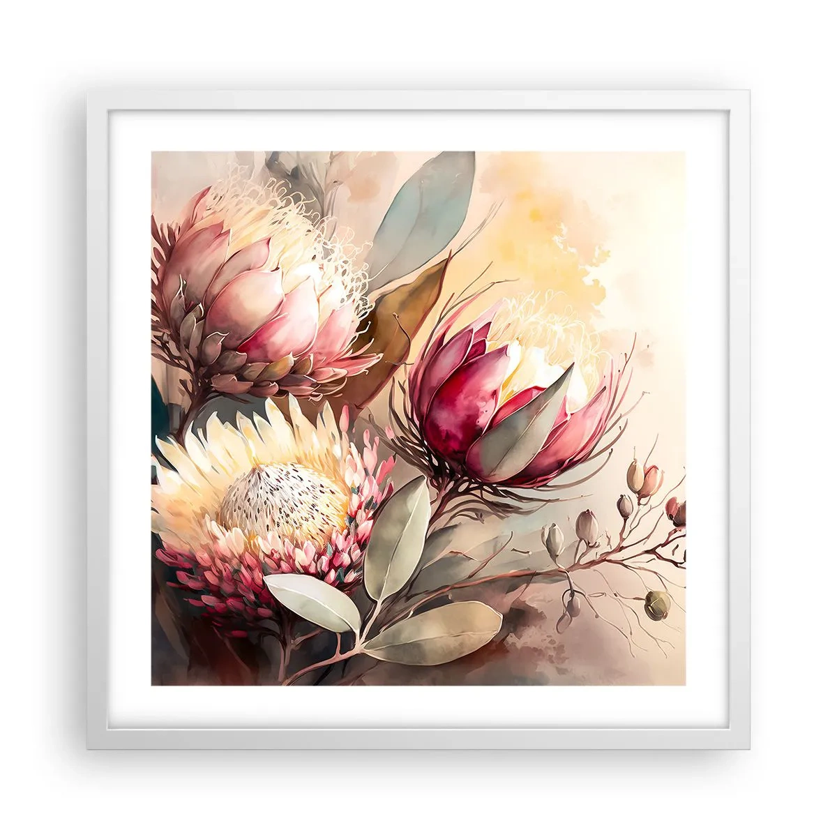 Poszter fekete keretben - Profilból és en face - 50x50 cm