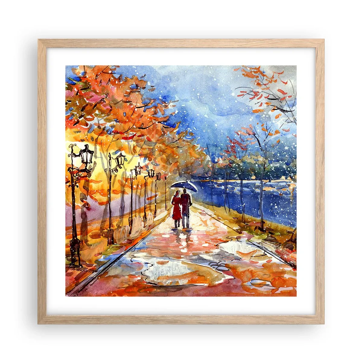 Poszter világos tölgy keretben - Együtt az idő határáig - 50x50 cm