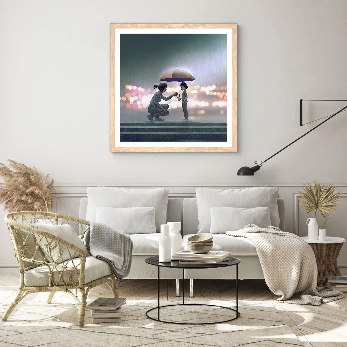 Poszter világos tölgy keretben - És most minden rendben - 60x60 cm