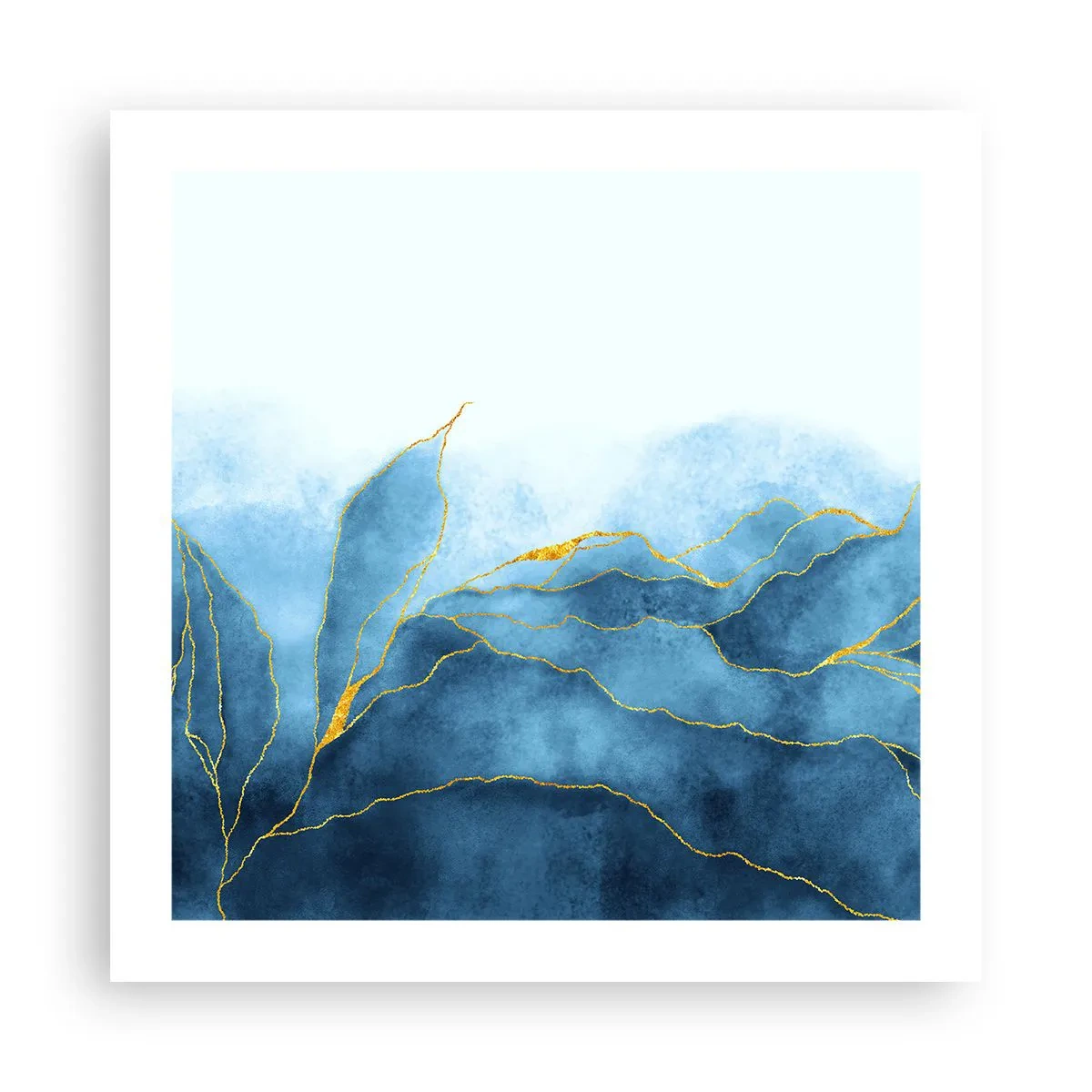 Poszter - Kék aranyban - 50x50 cm
