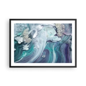 Poszter fehér keretben - Kék áramlatok - 70x50 cm