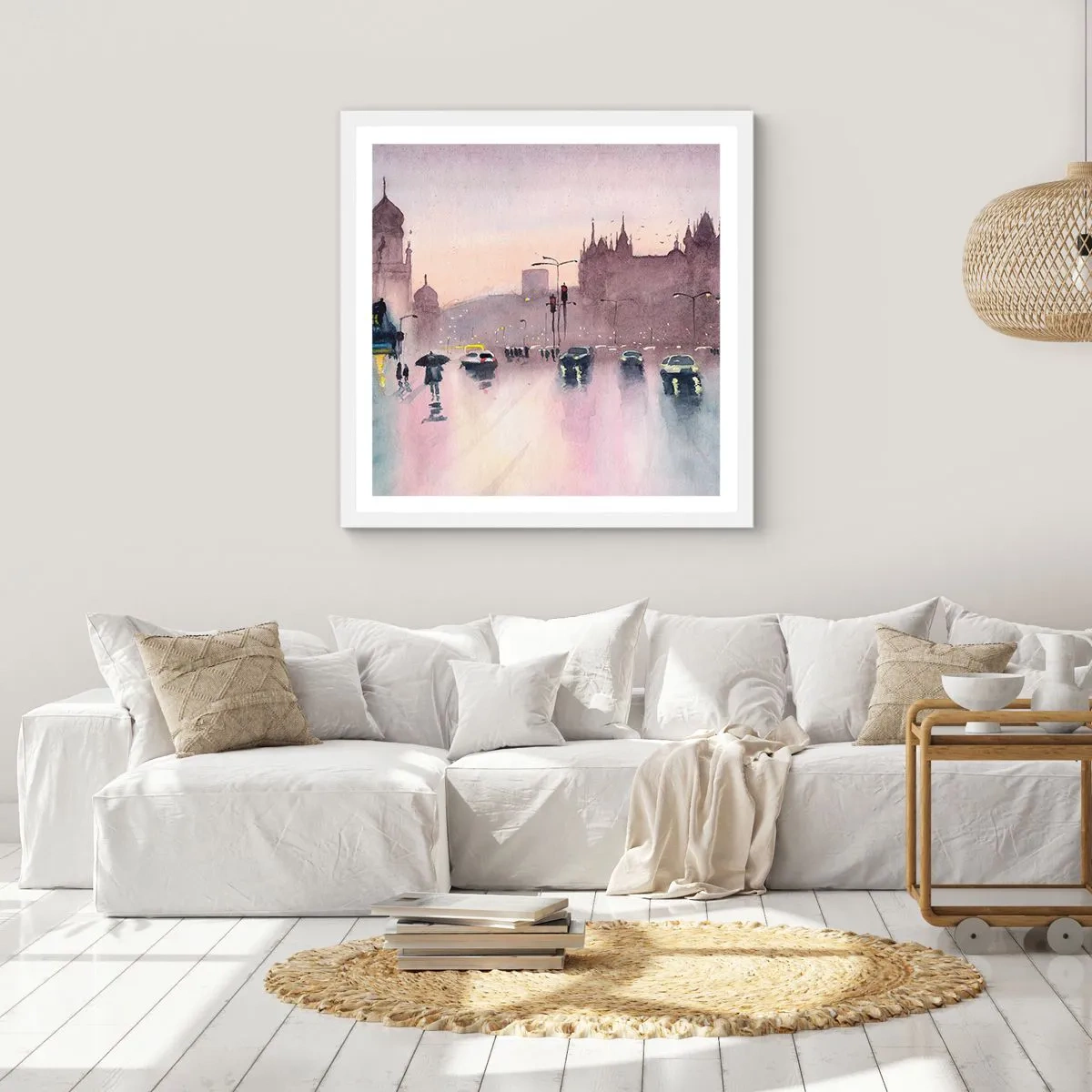 Poszter fekete keretben - Az esős ködben - 60x60 cm