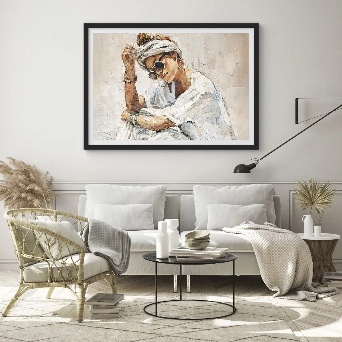 Poszter fehér keretben - Portré teljes napfényben - 70x50 cm