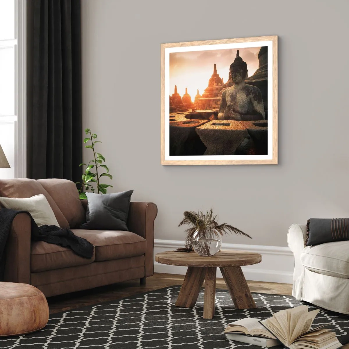 Poszter világos tölgy keretben - A nagy bölcsesség időjárása - 50x50 cm
