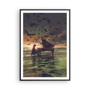 Poszter fehér keretben - Koncert zongorára és a hullámokra - 70x100 cm