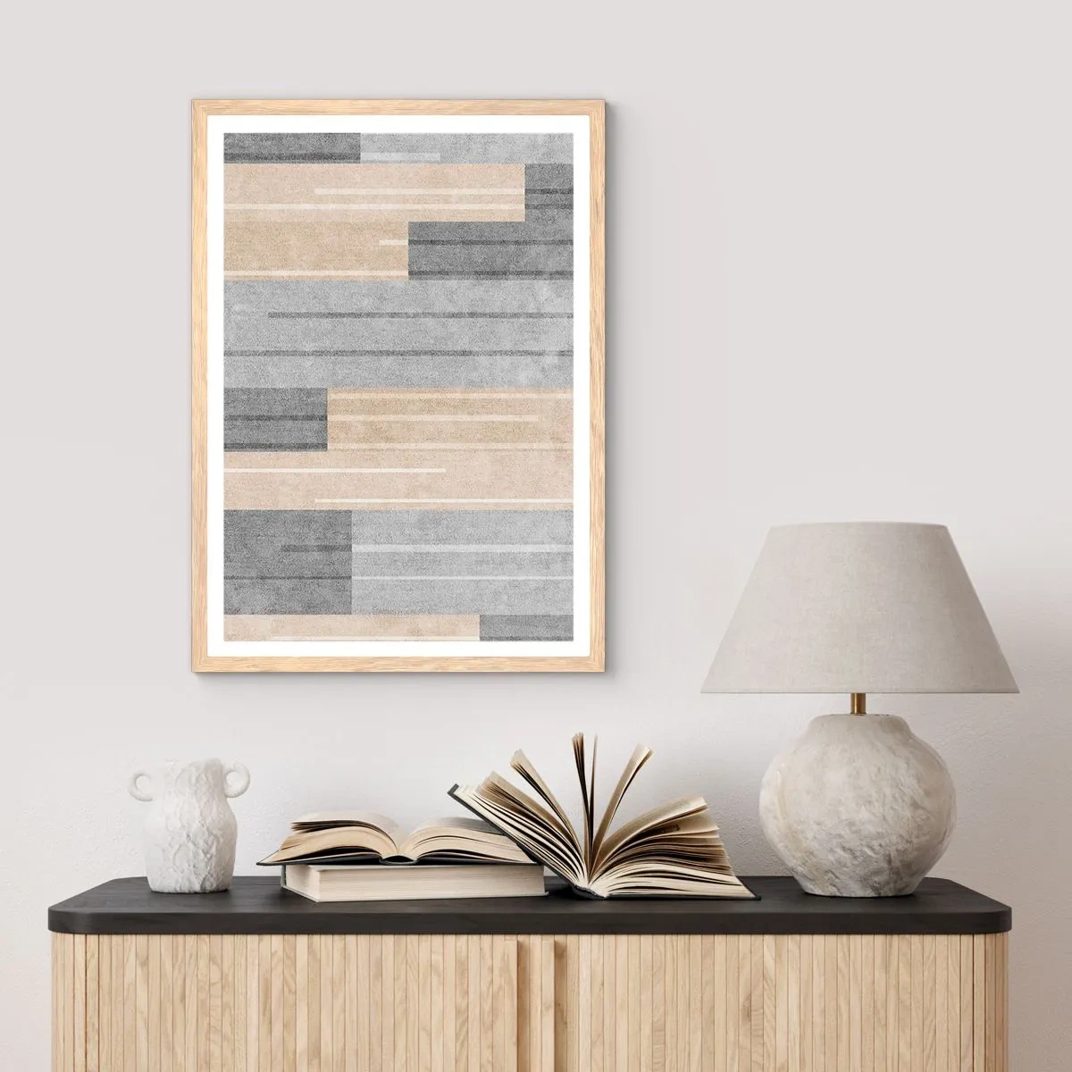 Poszter világos tölgy keretben - Kompozíció: tartsa a függőlegeset - 61x91 cm