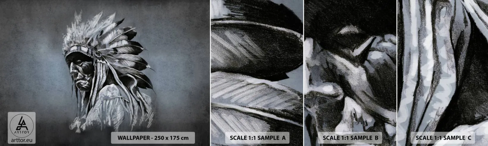 Fotótapéta Minta Standard Eco - Vissza a gyökerekhez - indián, Toll, Férfi - 100x30 cm