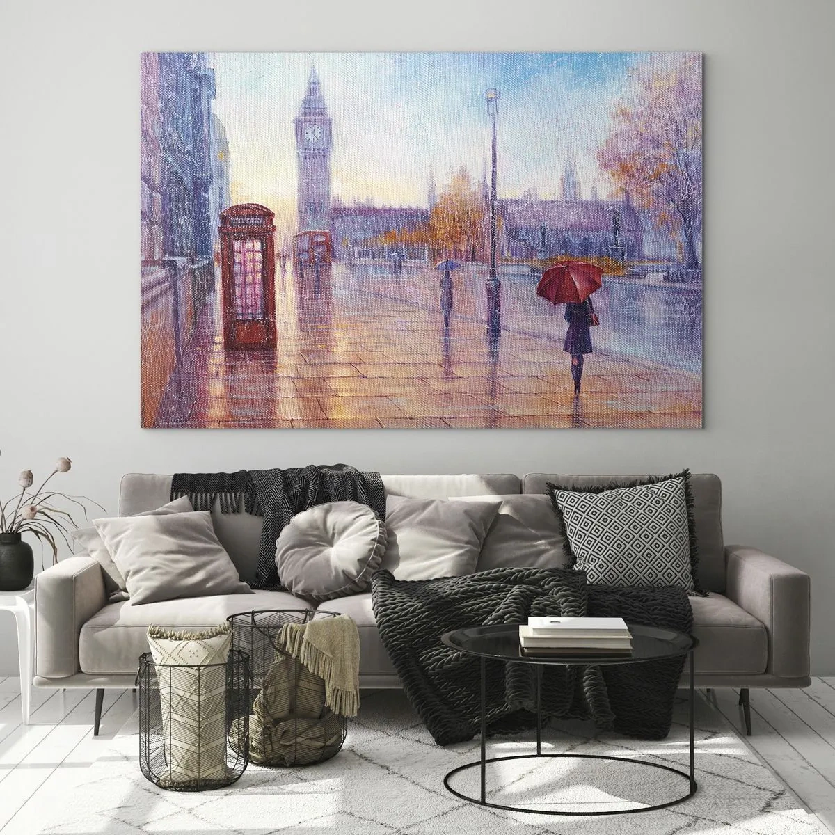 Üveg kép -  Őszi nap Londonban - 100x70 cm