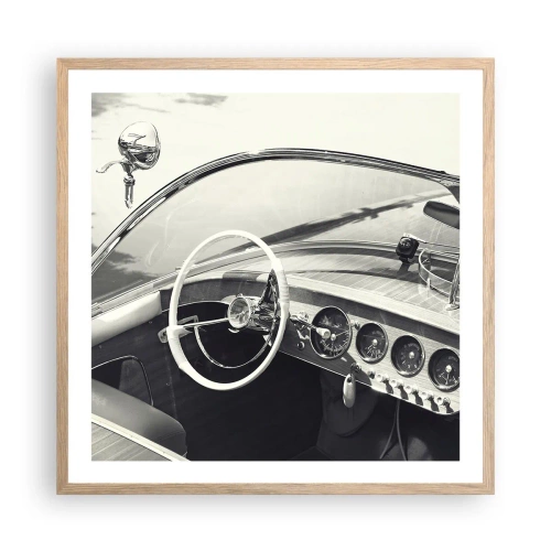 Poszter világos tölgy keretben - Időjárás a gazdagoknak - 60x60 cm