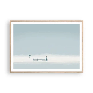 Poszter világos tölgy keretben - Igen, én várok. - 100x70 cm