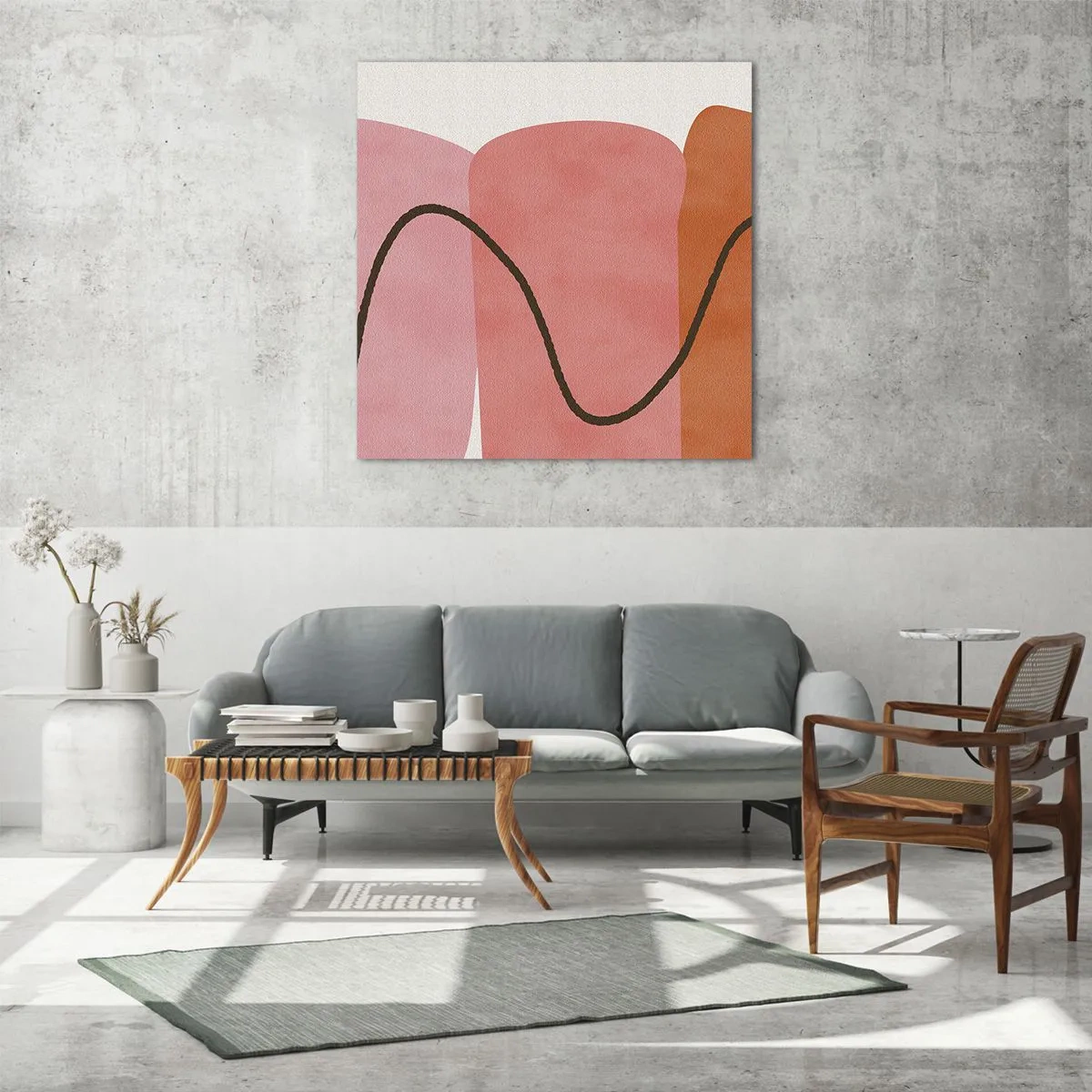 Üveg kép - Formák szelíd mozgása - 70x70 cm