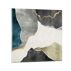 Üveg kép - Mozaik kompozíció aranyszállal - 30x30 cm